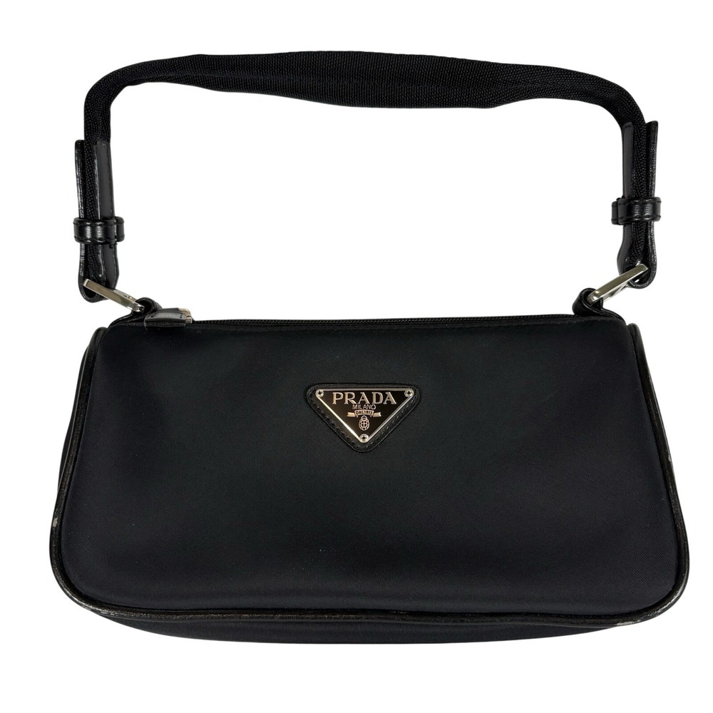 Prada Shoulder Bag Womens Small Luxury Designer Black Nylon Y2K Aesthetic
